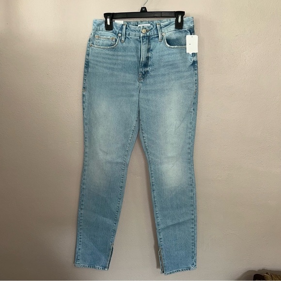 Good American Denim - Good American Light Wash Blue straight Jeans NWT